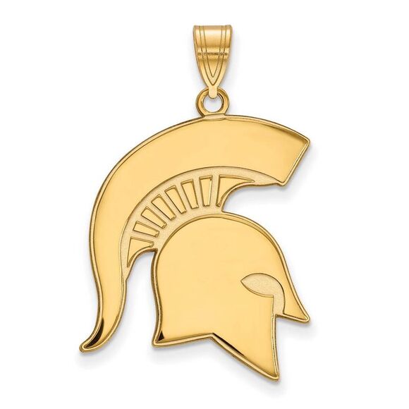 10k Yellow Gold Michigan State XL Logo Pendant